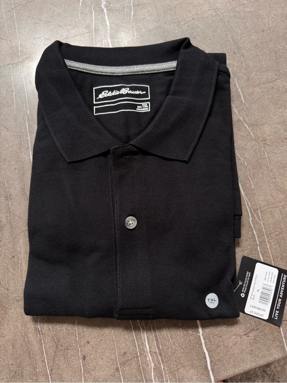 Eddie Bauer Black Classic Field Polo